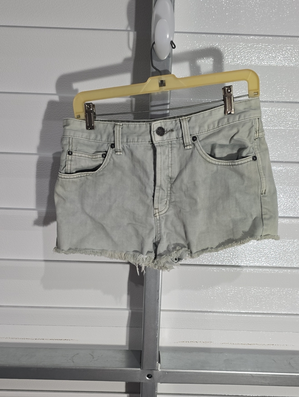 Free People Light Gray Denim Cutoff Shorts Size W 28